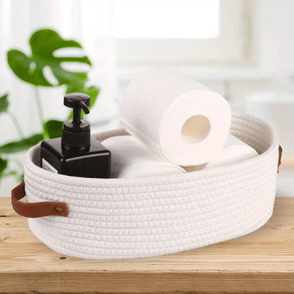 Oval Woven Storage Basket Multifunctional Bathroom Organiser Home Decor