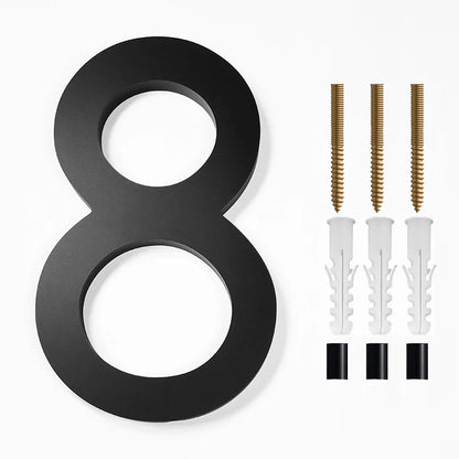Modern Floating House Number Sign Black Acrylic 12.5 cm (5 inch) Outdoor Door Decor