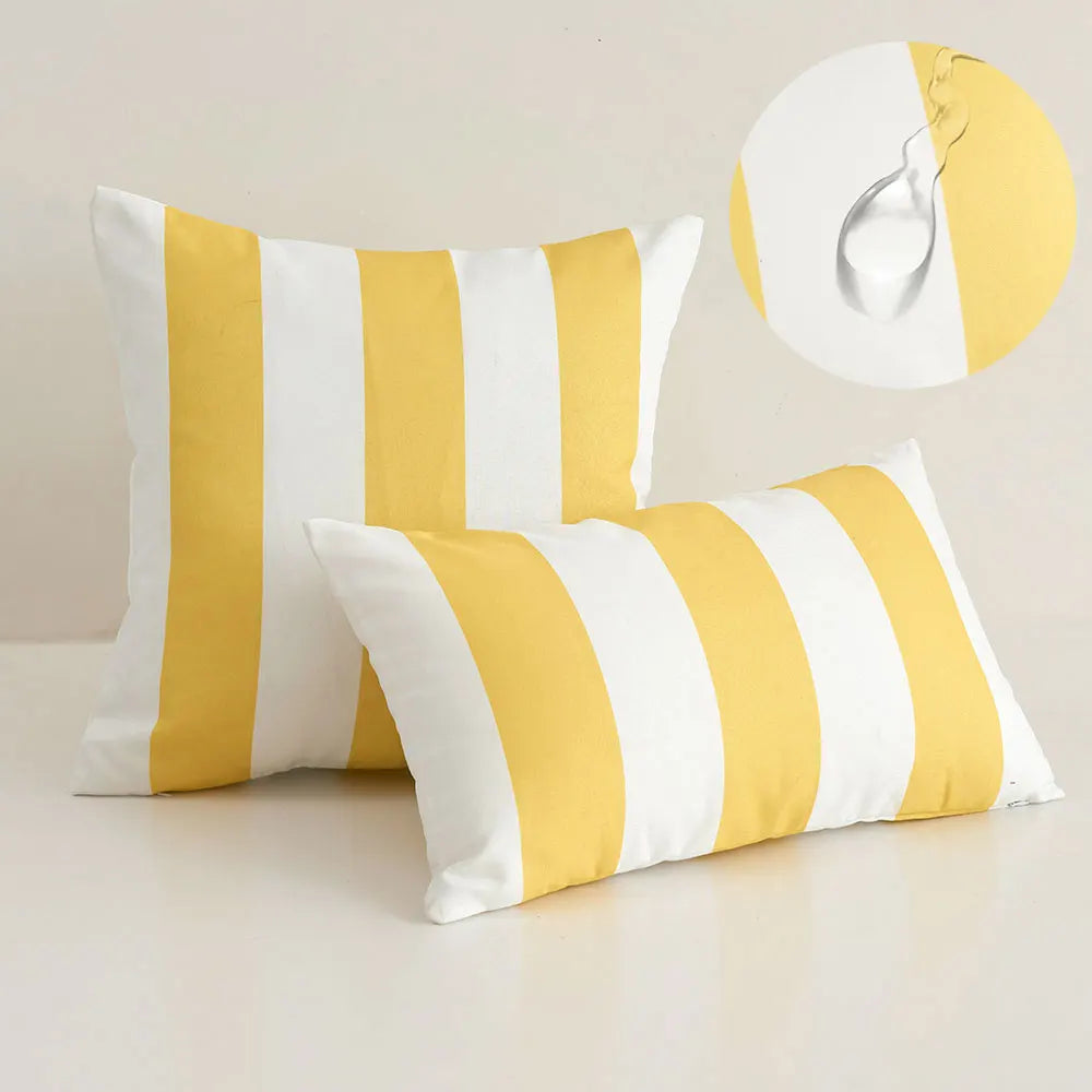 Outdoor Waterproof Striped Cushion Cover Summer Sofa Pillow Cover Home Decor