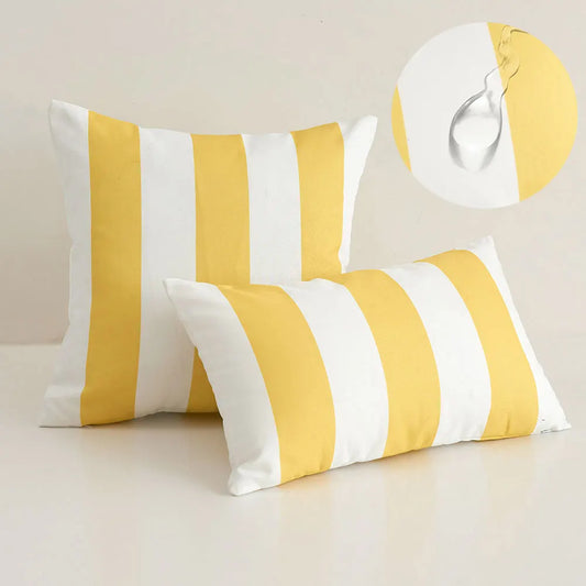 Outdoor Waterproof Striped Cushion Cover Summer Sofa Pillow Cover Home Decor