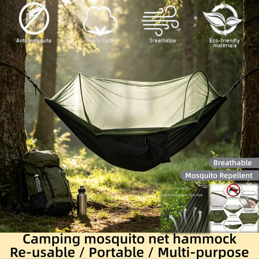 Portable Outdoor Camping Hammock with Mosquito Net Ultralight Travel Shelter