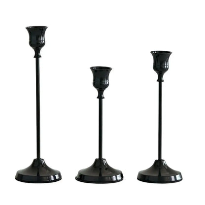 Vintage Metal Taper Candle Holder Set of 3 Elegant Home Decor