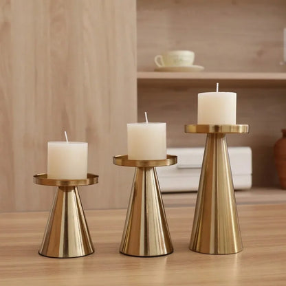 Copper Tea Light Candle Holder Set Handcrafted Table Decor