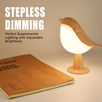 LED Touch-Control Bird Table Lamp Rechargeable USB Cordless Dimmable Home Decor