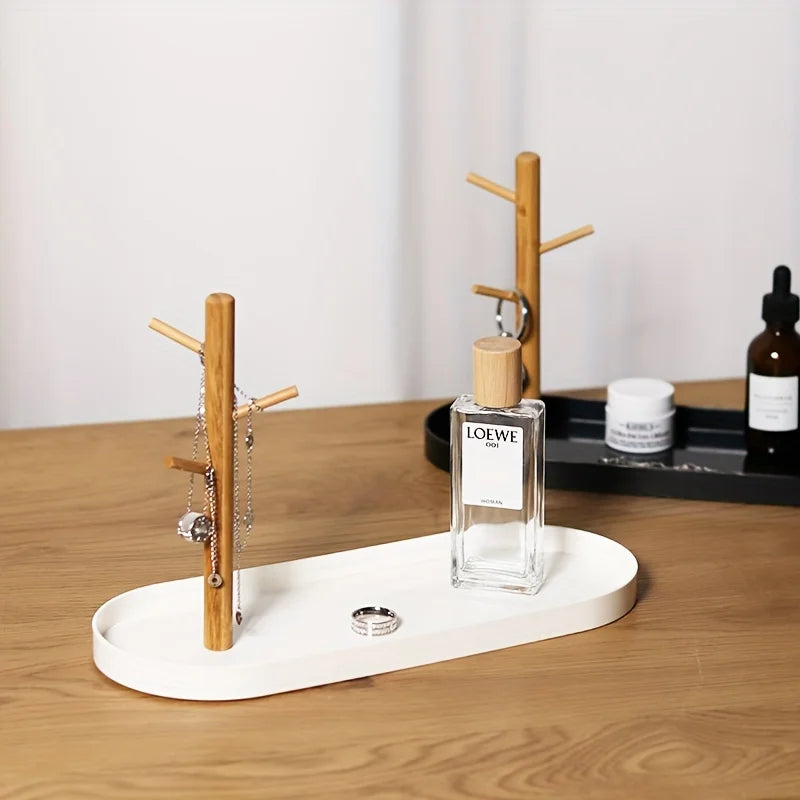 3-Tier Wooden Key Tray Entryway Organiser Ring Jewellery Dish Home Decor