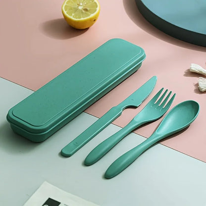 Portable 3-in-1 Cutlery Set Carry Case Travel Picnic Outdoor Entertaining