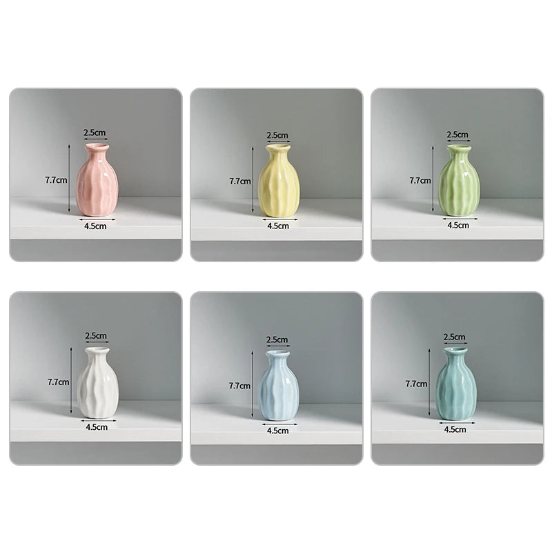 Mini Candy Colour Ceramic Bud Vase Small Flower Vase Shelf Decor