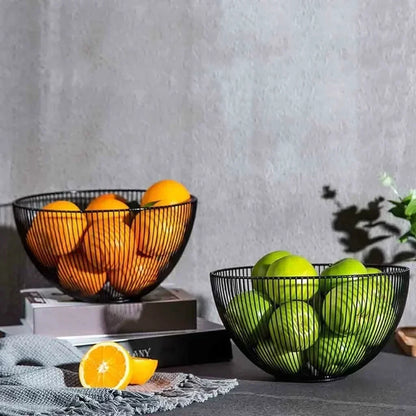 Iron Wire Fruit Basket Bowl Kitchen Table Decor