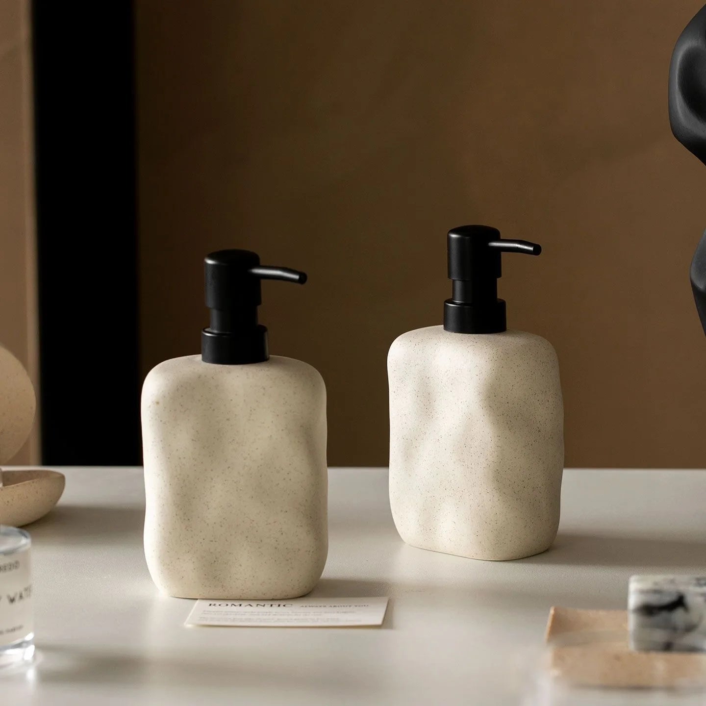 Wabi-Sabi Ceramic Soap Dispenser 450ml Bathroom Kitchen Accessories
