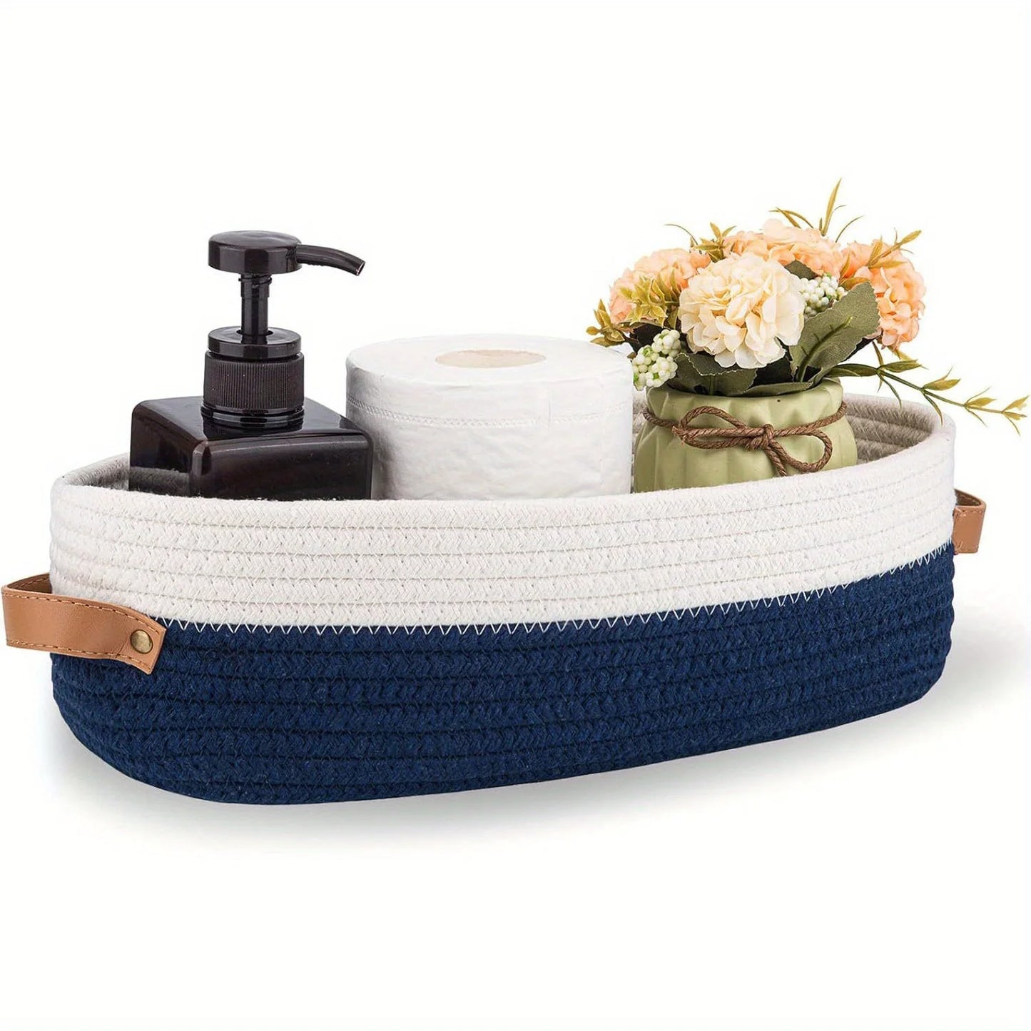 Oval Woven Storage Basket Multifunctional Bathroom Organiser Home Decor