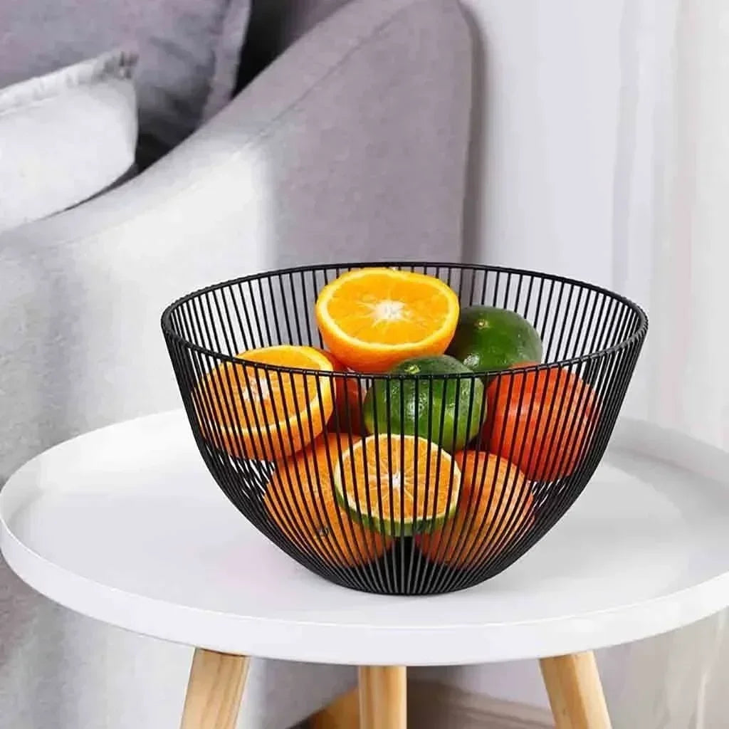 Iron Wire Fruit Basket Bowl Kitchen Table Decor
