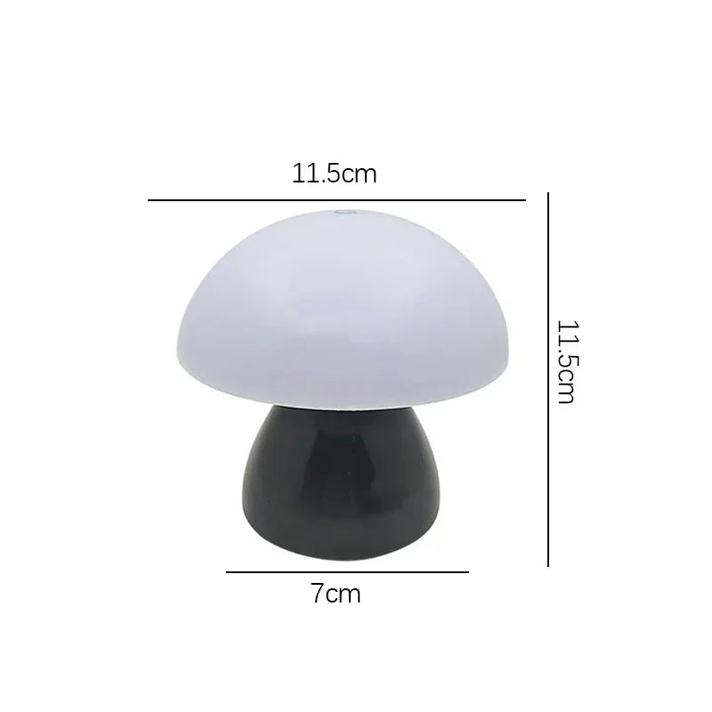 Mushroom Table Lamp LED Touch Dimming USB Rechargeable Bedside Ambient Light