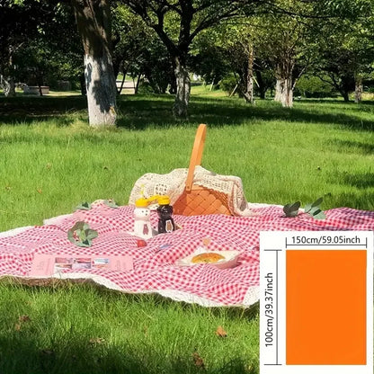 Red Check Canvas Picnic Blanket Waterproof Outdoor Beach Mat Home Decor