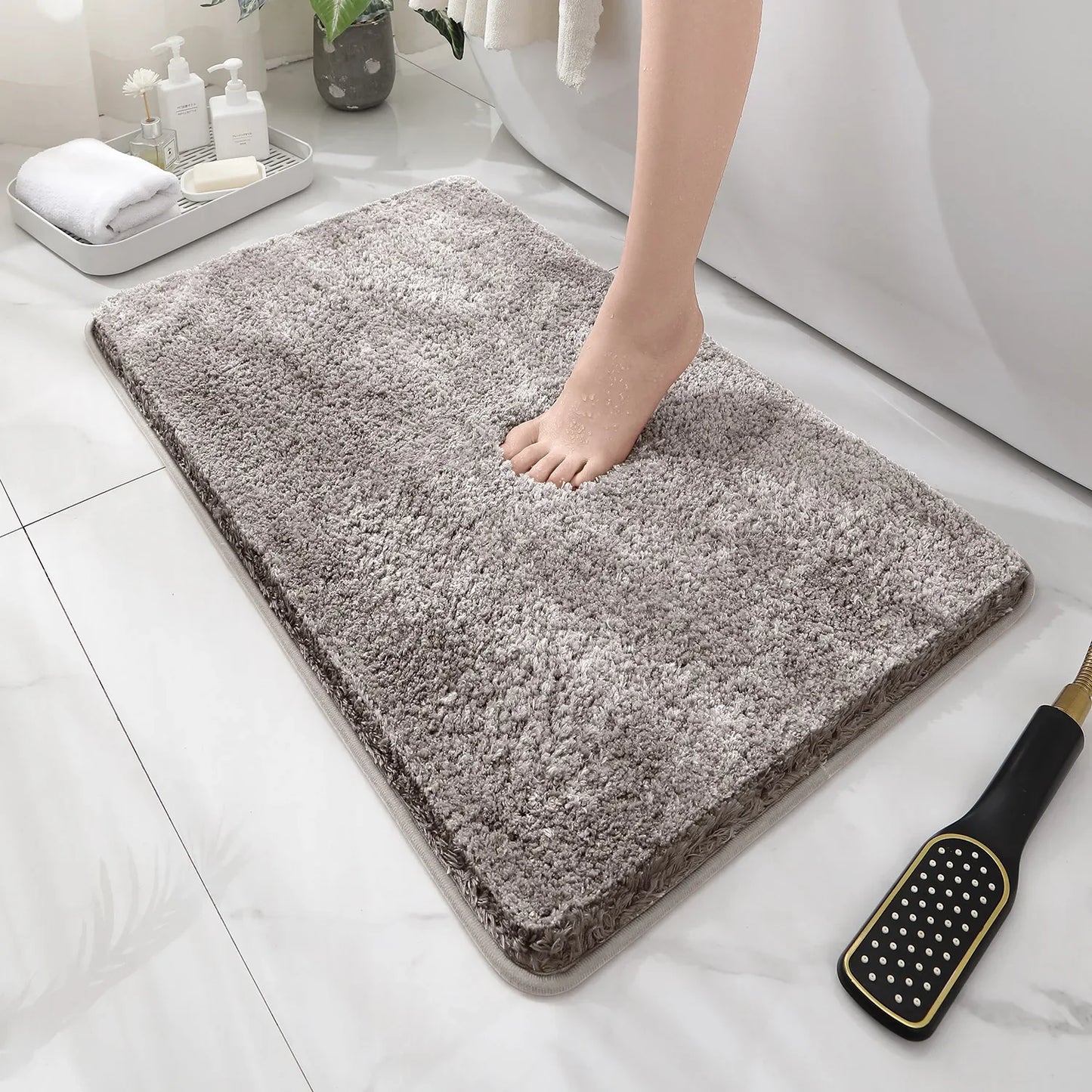 Plush Anti-Slip Bathroom Floor Mat Soft Absorbent Bath Mat Home Decor