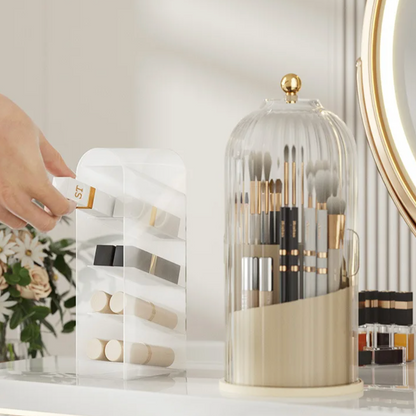 360° Rotating Acrylic Cosmetics Organiser Vanity Bathroom Counter Decor
