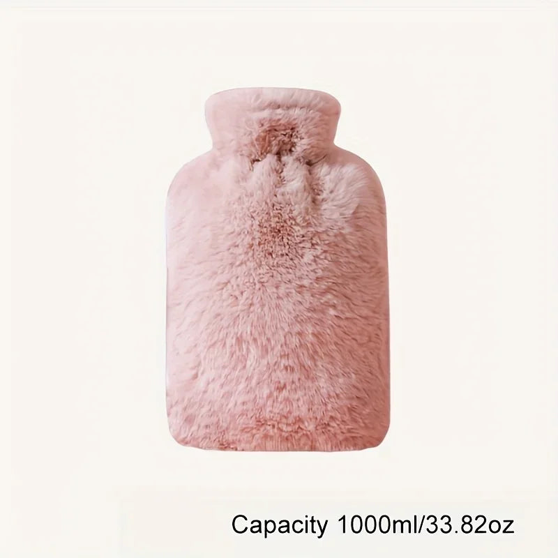 Plush Cover Hot Water Bottle 1L and 2L Leak-Proof Warm Winter Comfort Home Decor