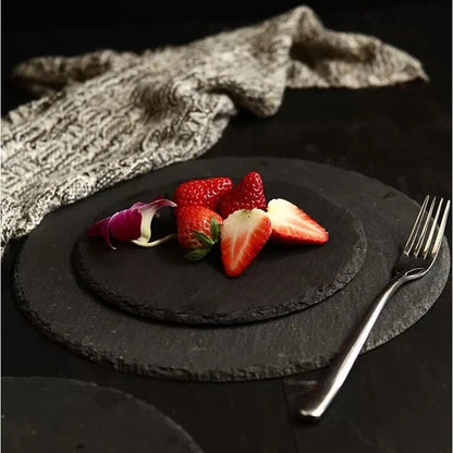 Natural Slate Stone Coaster Japanese Style Round Square Home Decor