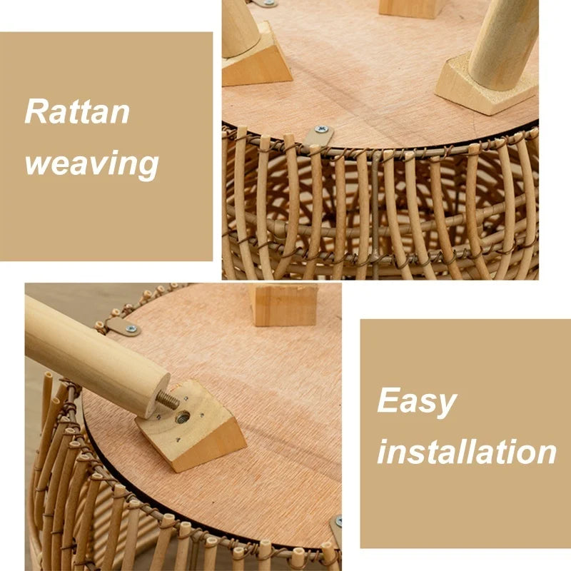 Tall Rattan Plant Stand Woven Bamboo Indoor Floor Standing Planter Home Decor