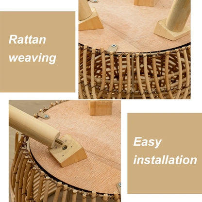 Tall Rattan Plant Stand Woven Bamboo Indoor Floor Standing Planter Home Decor