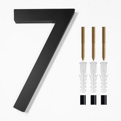 Modern Floating House Number Sign Black Acrylic 12.5 cm (5 inch) Outdoor Door Decor