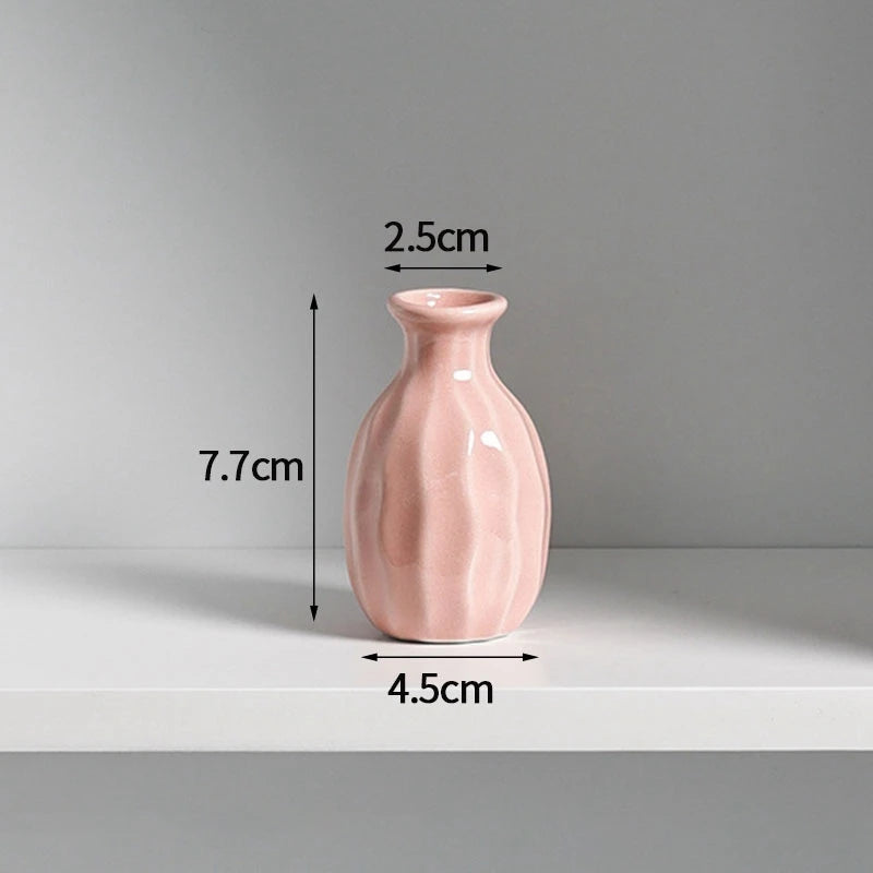 Mini Candy Colour Ceramic Bud Vase Small Flower Vase Shelf Decor