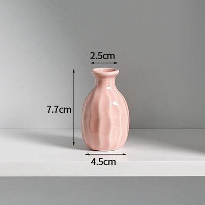 Mini Candy Colour Ceramic Bud Vase Small Flower Vase Shelf Decor