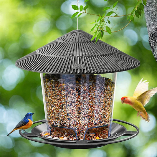 Hanging Bird Feeder Automatic Outdoor Garden Seed Dispenser Weather Resistant