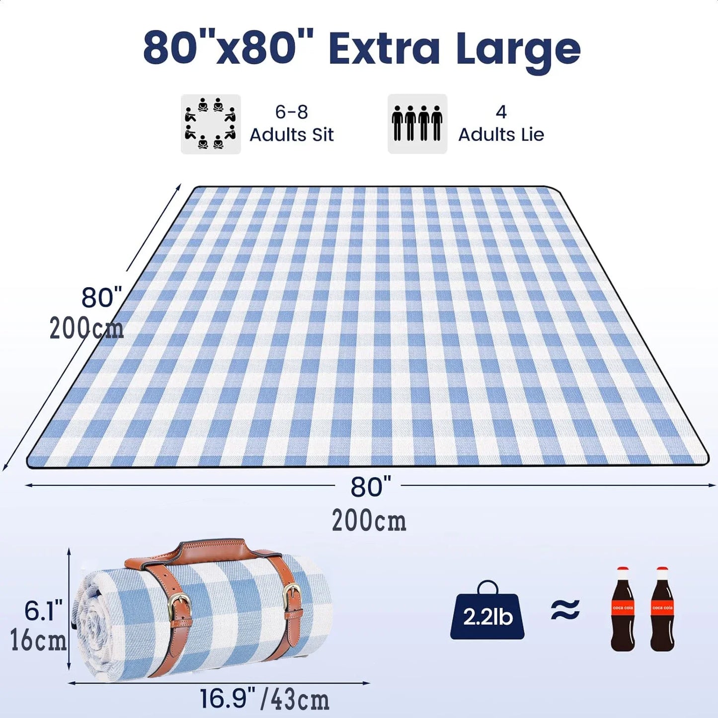 Extra Large Waterproof Foldable Picnic Blanket Outdoor Beach Mat Home Decor