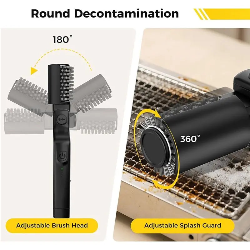Electric Rotary BBQ Grill Cleaner Brush Wireless Stainless Steel Outdoor