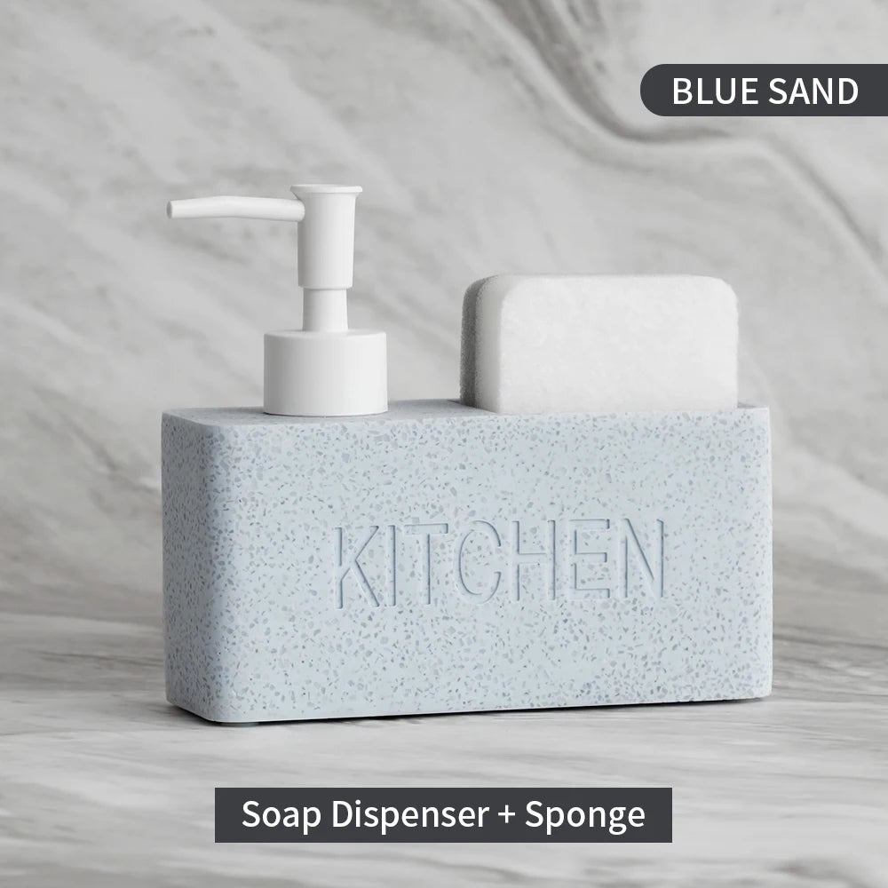 Sandstone Texture Soap Dispenser Set Bathroom Kitchen Decor