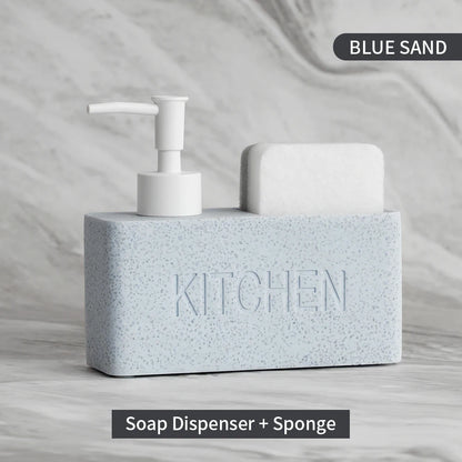Sandstone Texture Soap Dispenser Set Bathroom Kitchen Decor