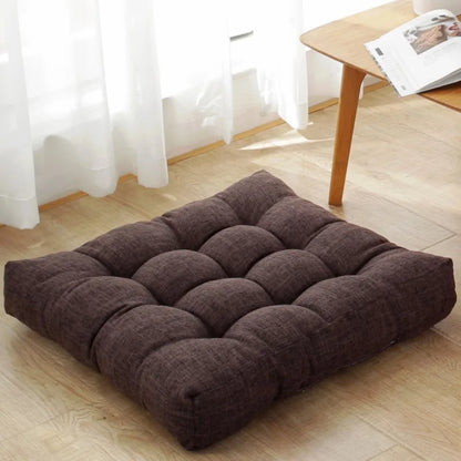 Linen Tufted Floor Cushion Square Meditation Yoga Seat Pad Home Decor
