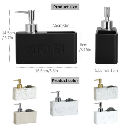 Sandstone Texture Soap Dispenser Set Bathroom Kitchen Decor