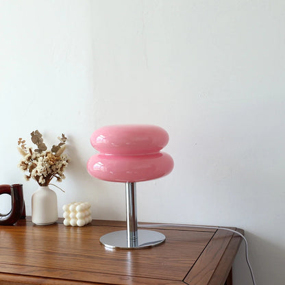 Macaron Glass Table Lamp 3-Colour Dimmable Eye-Care Bedside Light Home Decor