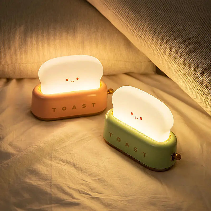 Bread Shaped Night Light Rechargeable Touch Bedside Lamp Bedroom Decor
