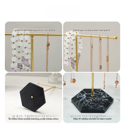 T-Shaped Necklace and Earring Display Stand Detachable Jewellery Organiser Home Decor