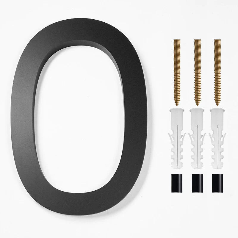 Modern Floating House Number Sign Black Acrylic 12.5 cm (5 inch) Outdoor Door Decor