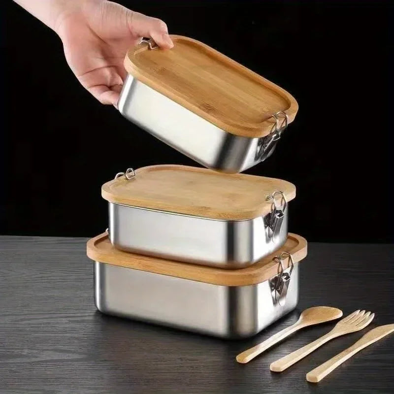 Stainless Steel Bento Lunch Box Leakproof Sealed Food Container Home Decor
