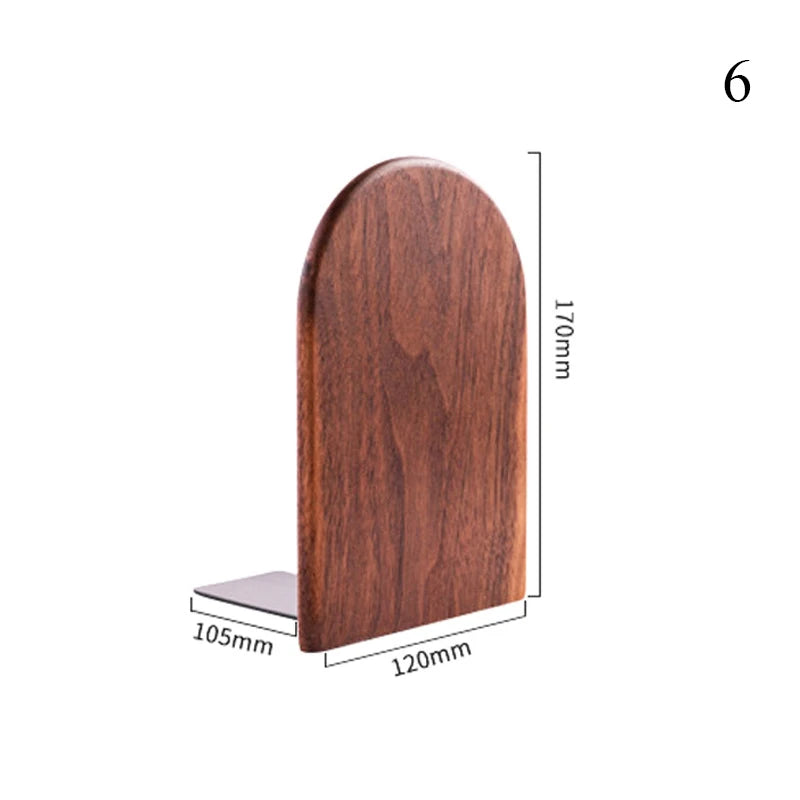 Natural Wood Bookends Desktop Bookshelf Decor Office Home