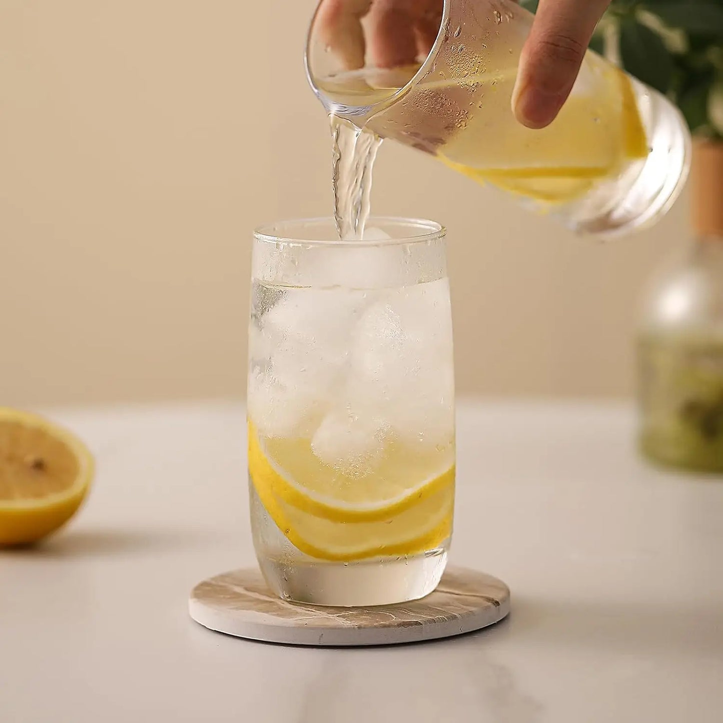 Marble Ceramic Coaster Set of 6 with Holder Table Decor Home Accessories