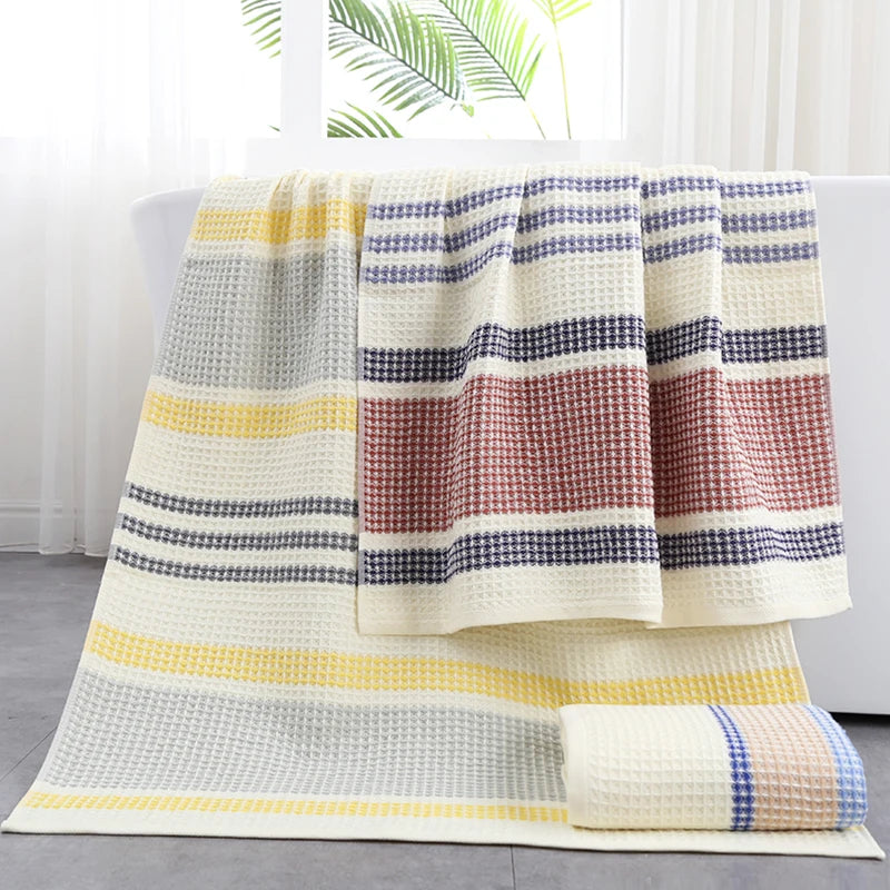 Cotton Waffle Towel Quick Dry Absorbent Bath Hand Face Cloth Bathroom Decor