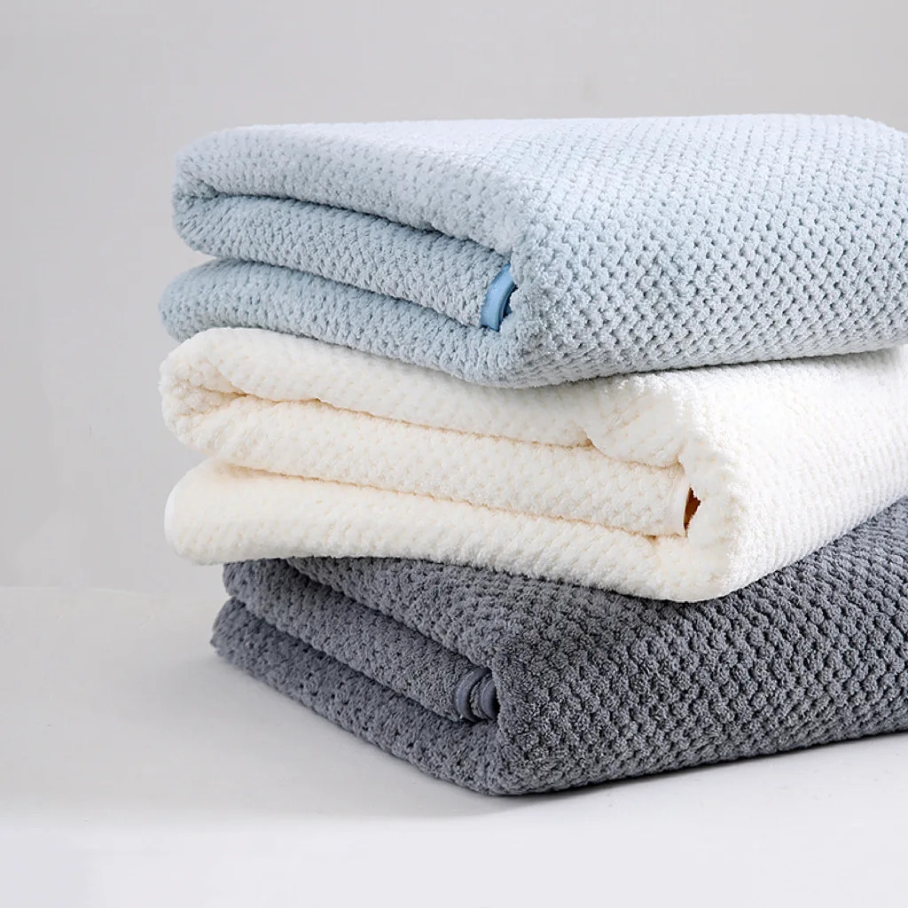 Premium Coral Fleece Bath Towel Set Quick Dry Absorbent Bathroom Decor