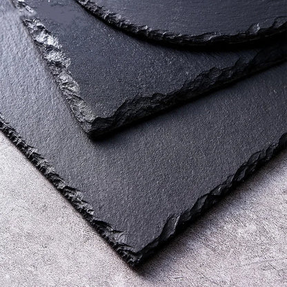 Natural Slate Stone Coaster Japanese Style Round Square Home Decor
