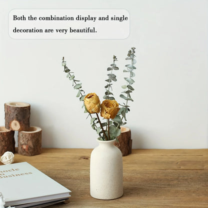 Ceramic Vase Set of 3 Rustic Neutral Home Decor Shelf Decor