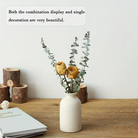 Ceramic Vase Set of 3 Rustic Neutral Home Decor Shelf Decor