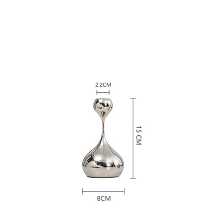 Silver Metal Taper Candle Holder Slim Romantic Table Decor