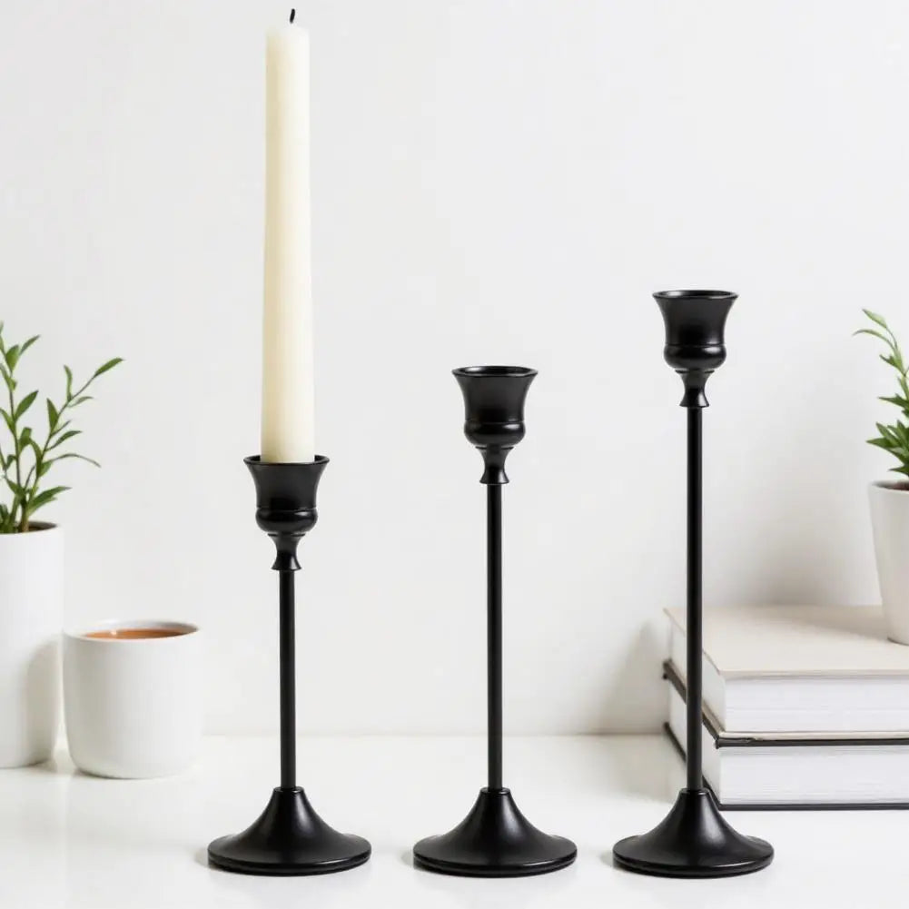 Vintage Metal Taper Candle Holder Set of 3 Elegant Home Decor
