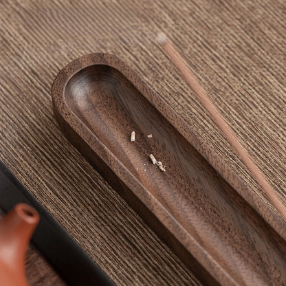 Japanese Black Walnut Wood Incense Stick Holder Adjustable Round Burner Home Decor