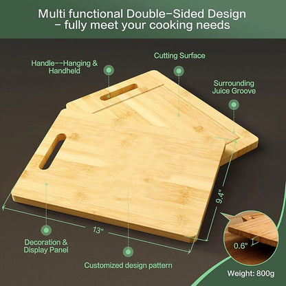 Premium Bamboo Cutting Board Natural Antibacterial Kitchen Chopping Board Decor