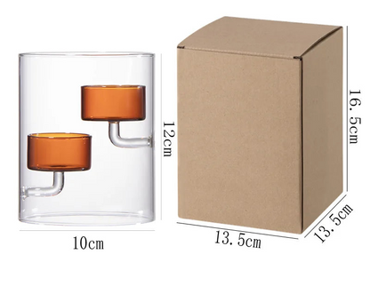 Glass Hurricane Candle Holder Cylindrical Windproof Home Decor